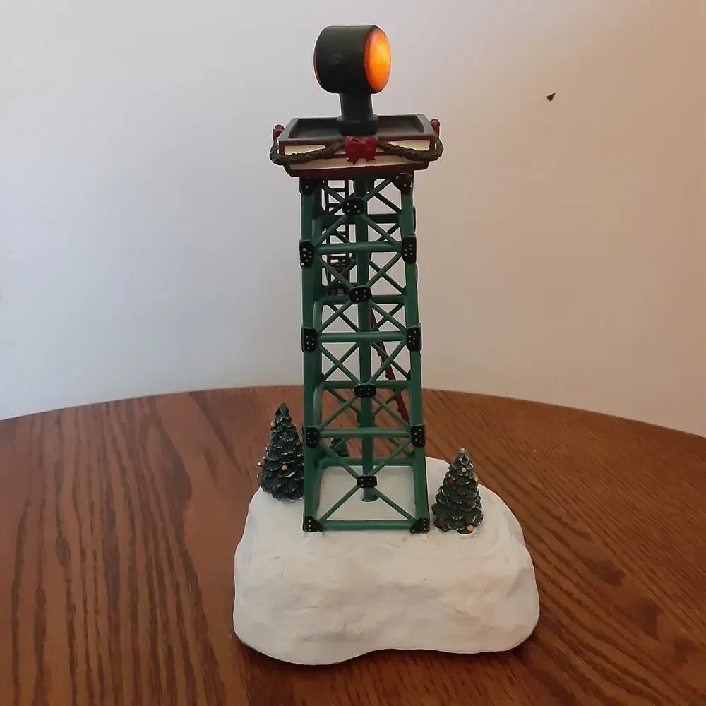 Vtg Hawthorne Village Aircraft Beacon Holiday Towers Train Accessory Tested